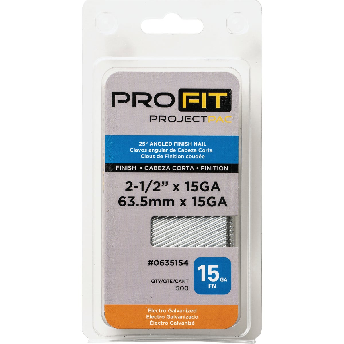 Pro-Fit 2-1/2 In. 15 Gauge Electro Galvanized 25 Degree Angled Finish Nails (500 Ct.) Image 2