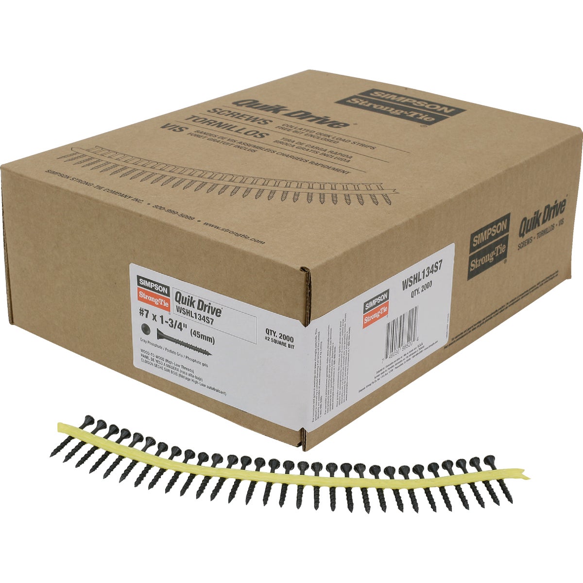 WSHL Subfloor Screw (Collated)  #7 x 1-3/4 in. #2 Square Drive, Gray Phosphate (2000-Qty) Image 3