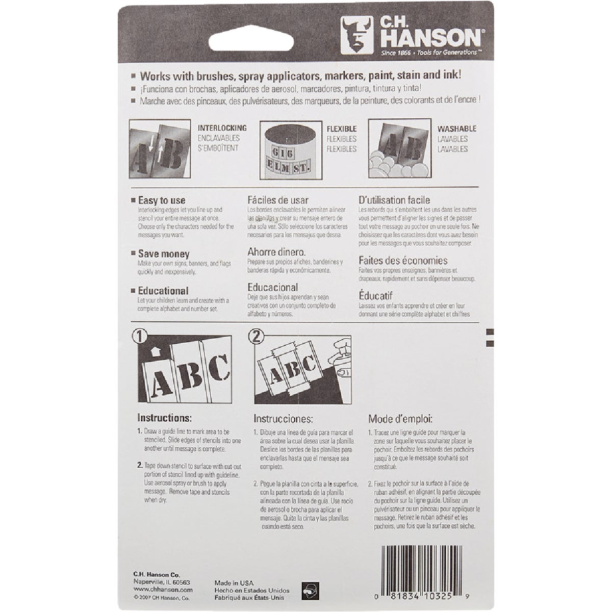 C.H. Hanson 2 In. Letter Stencil Set (32 Piece) Image 4