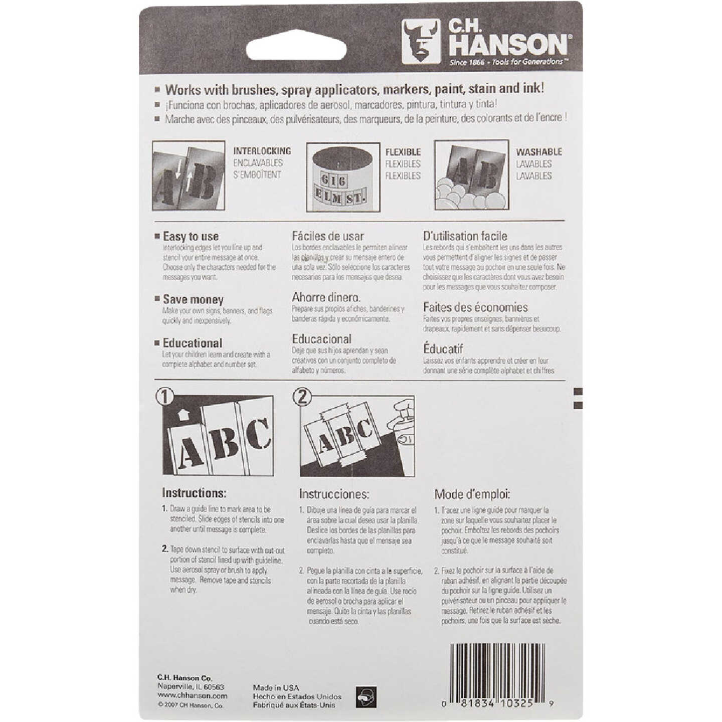 C.H. Hanson 2 In. Letter Stencil Set (32 Piece) Image 4