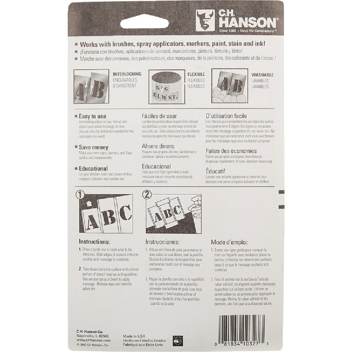 C.H. Hanson 3 In. Letter Stencil Set (32 Piece) Image 3