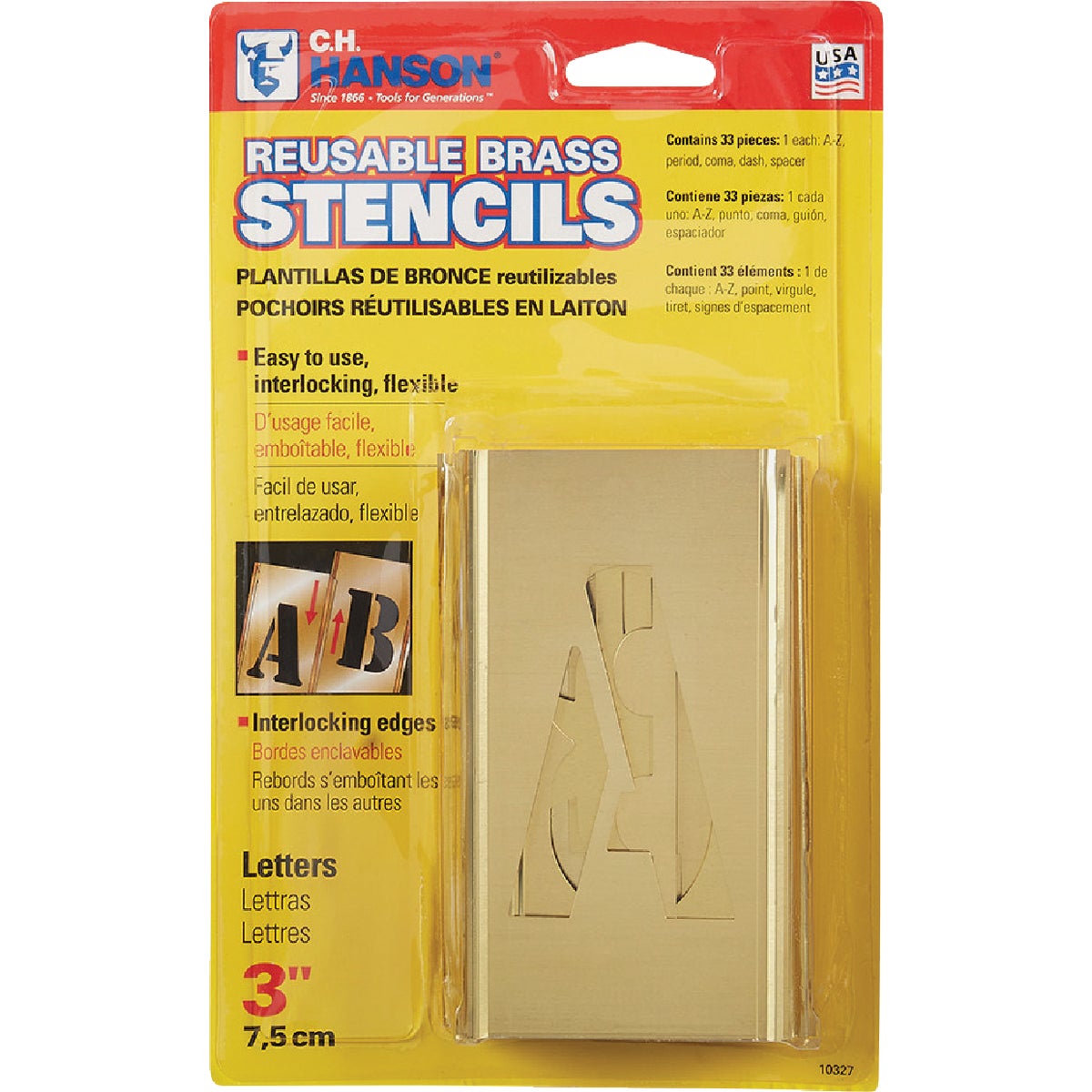 C.H. Hanson 3 In. Letter Stencil Set (32 Piece)