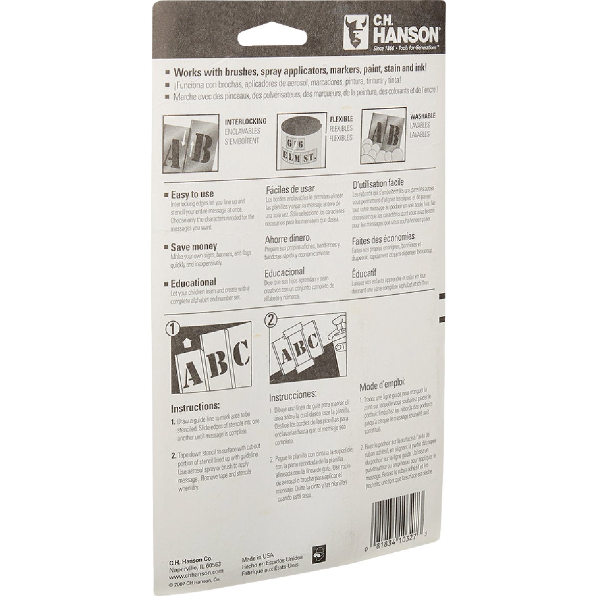 C.H. Hanson 3 In. Letter Stencil Set (32 Piece) Image 4