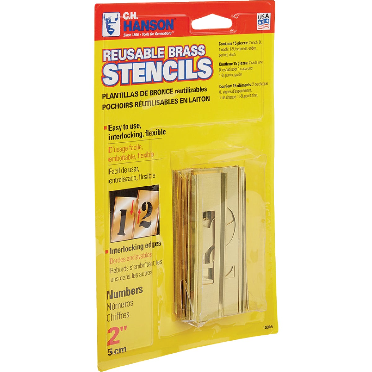 C.H. Hanson 2 In. Numeral Stencil Set (15 Piece) Image 2