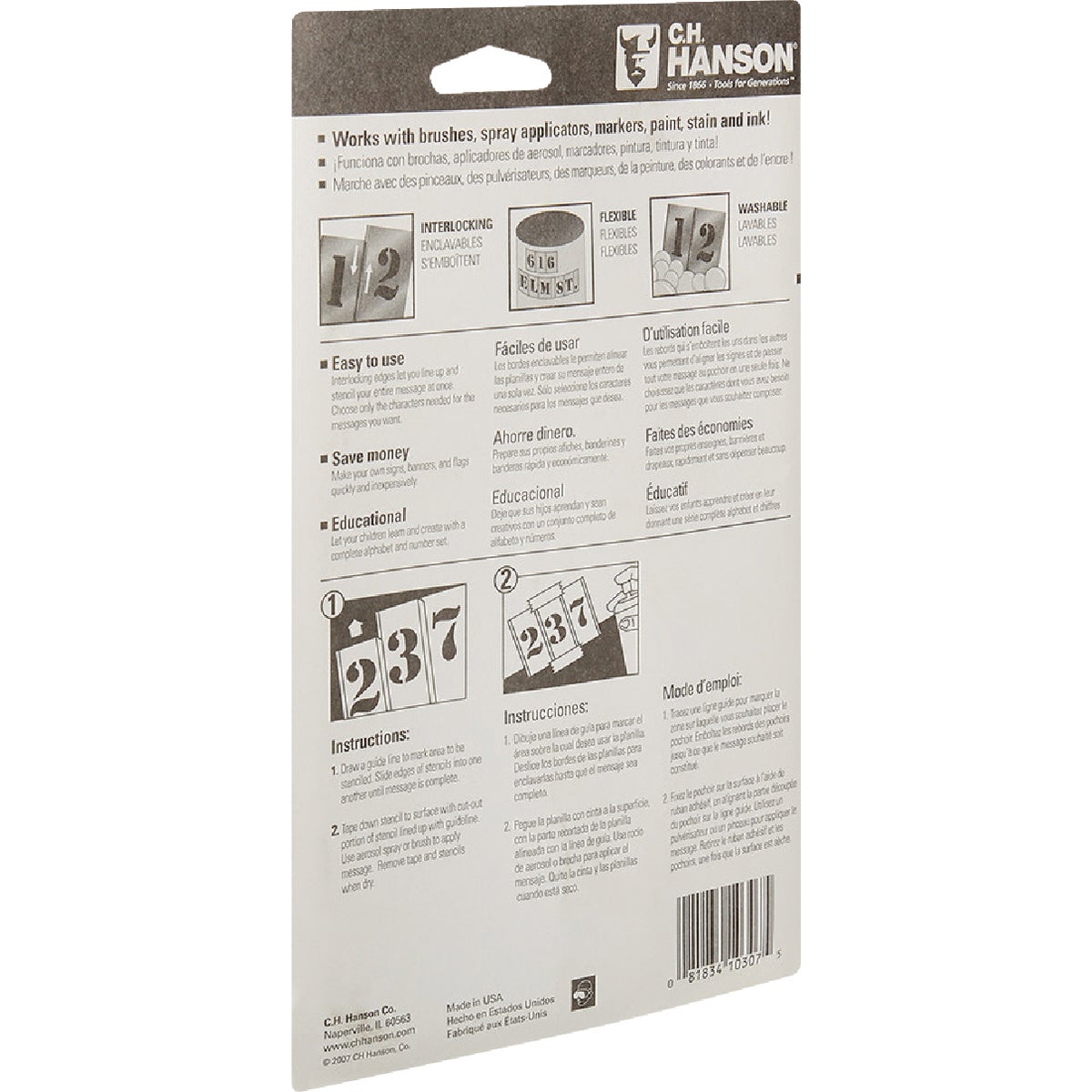 C.H. Hanson 3 In. Numeral Stencil Set (15 Piece) Image 4