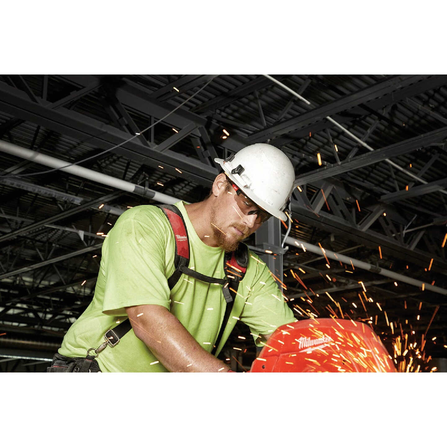 Milwaukee Red & Black Frame Safety Glasses with Gray Anti-Scratch Lenses Image 2