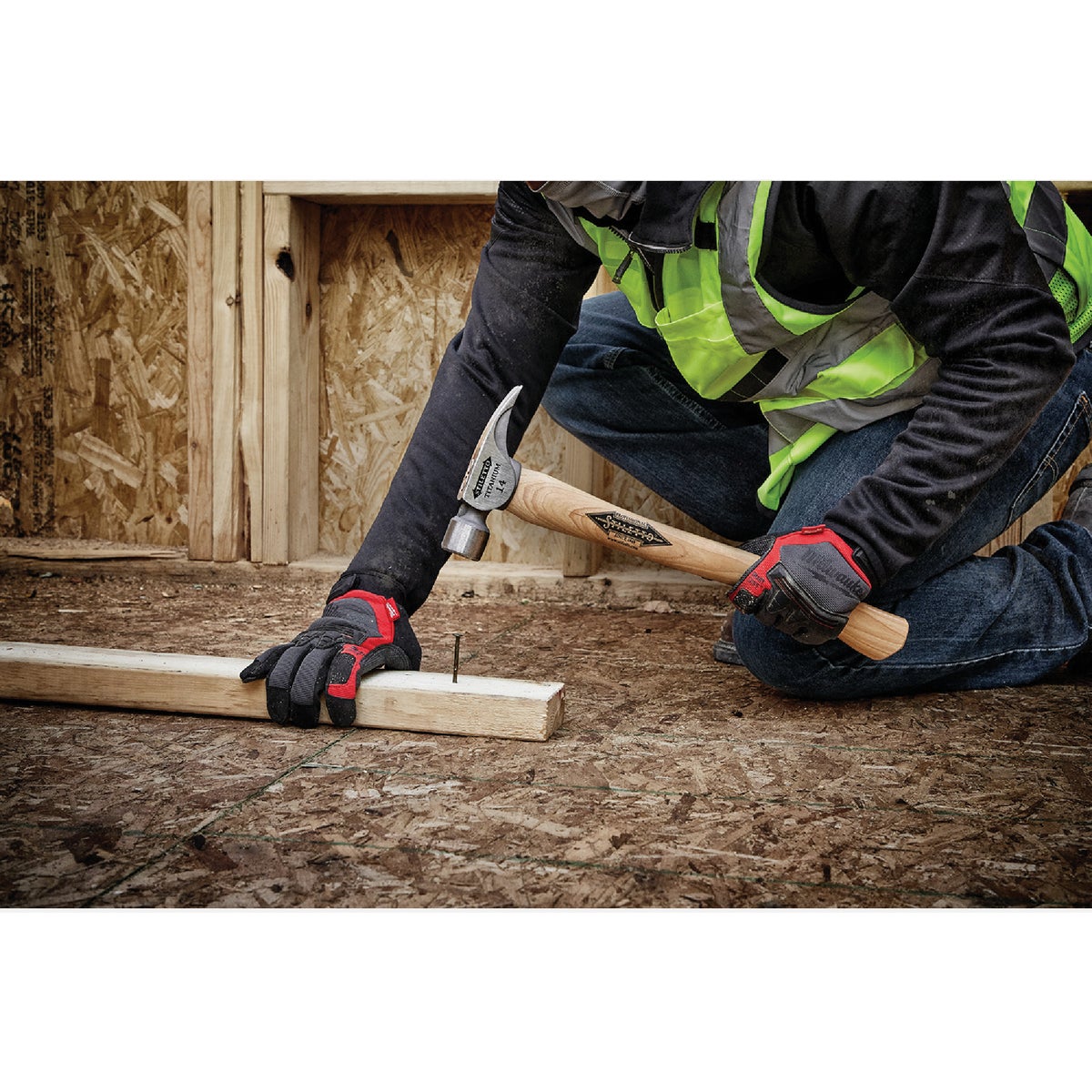 Stiletto 14 Oz. Milled-Face Framing Hammer with Curved Hickory Handle Image 5