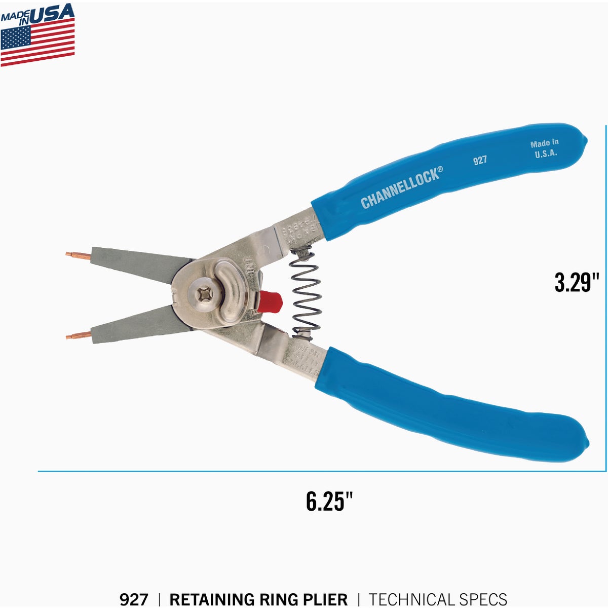 Channellock 8 In. Snap Ring Pliers with Straight Tip/90-Degree Bend Tip Image 2