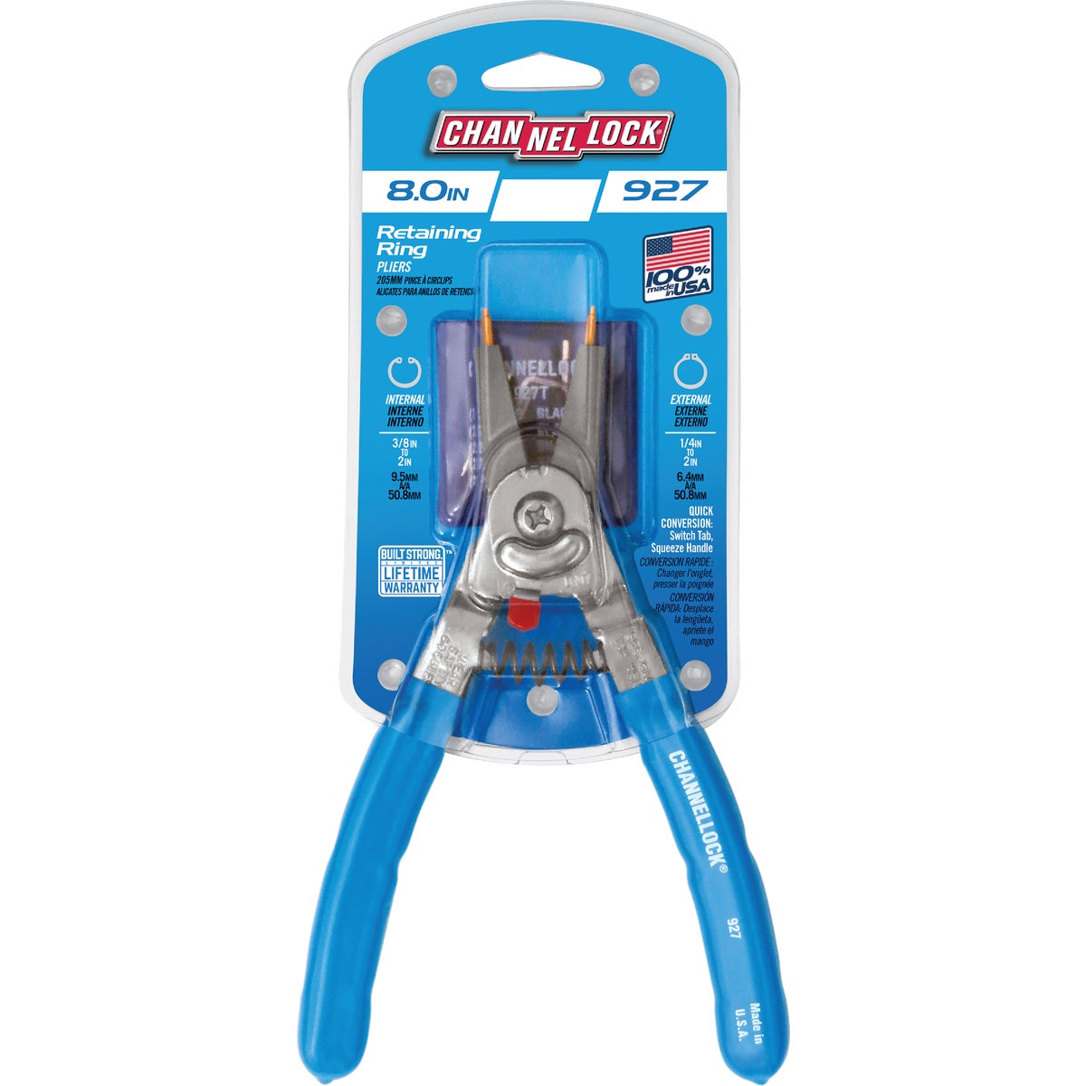 Channellock 8 In. Snap Ring Pliers with Straight Tip/90-Degree Bend Tip Image 6
