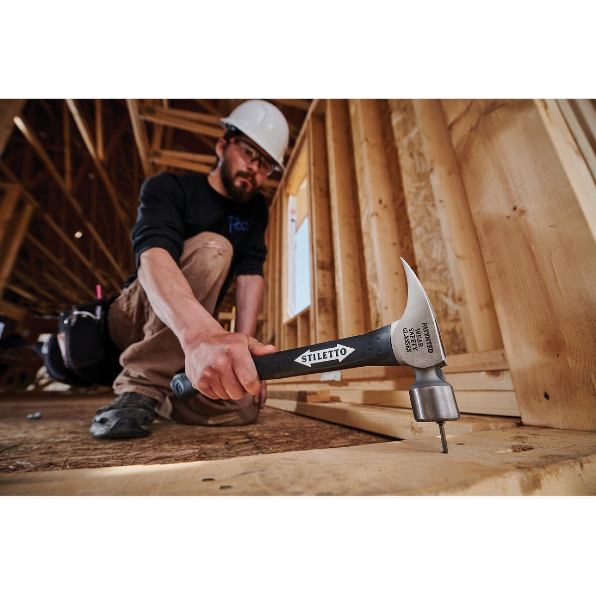 Stiletto 16 Oz. Milled-Face Framing Hammer with Hickory Handle Image 5