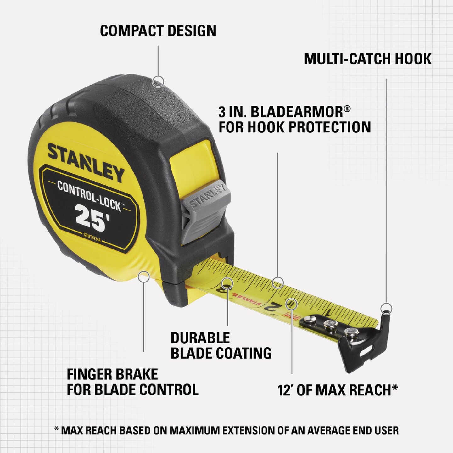 Stanley 25 Ft. Control-Lock Tape Measure Image 8