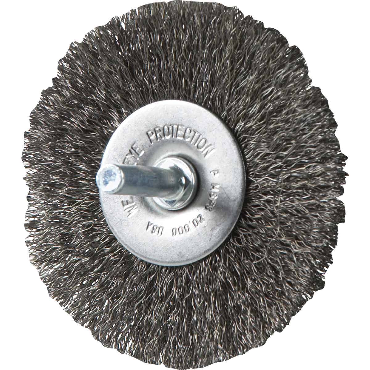 Weiler Vortec 3 In. Crimped, Fine Drill-Mounted Wire Brush Image 1