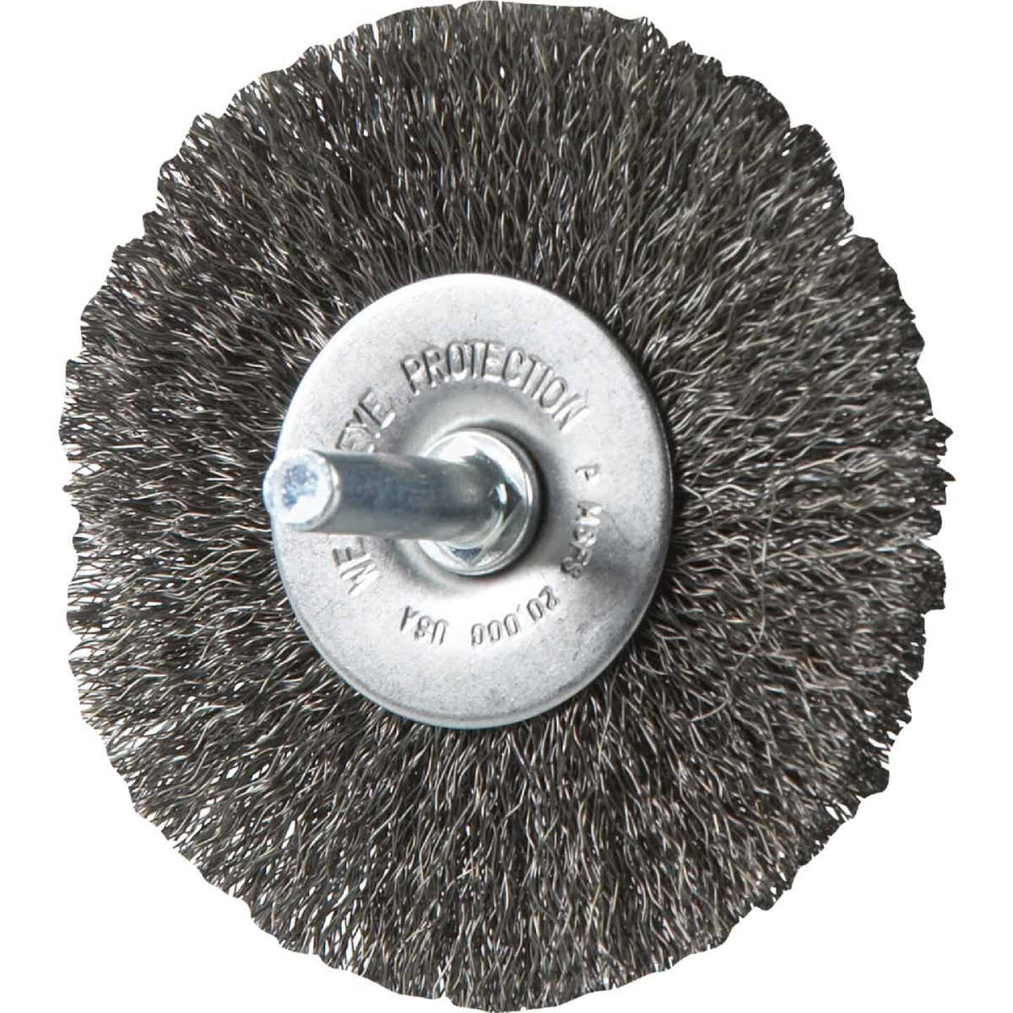 Weiler Vortec 3 In. Crimped, Fine Drill-Mounted Wire Brush Image 1