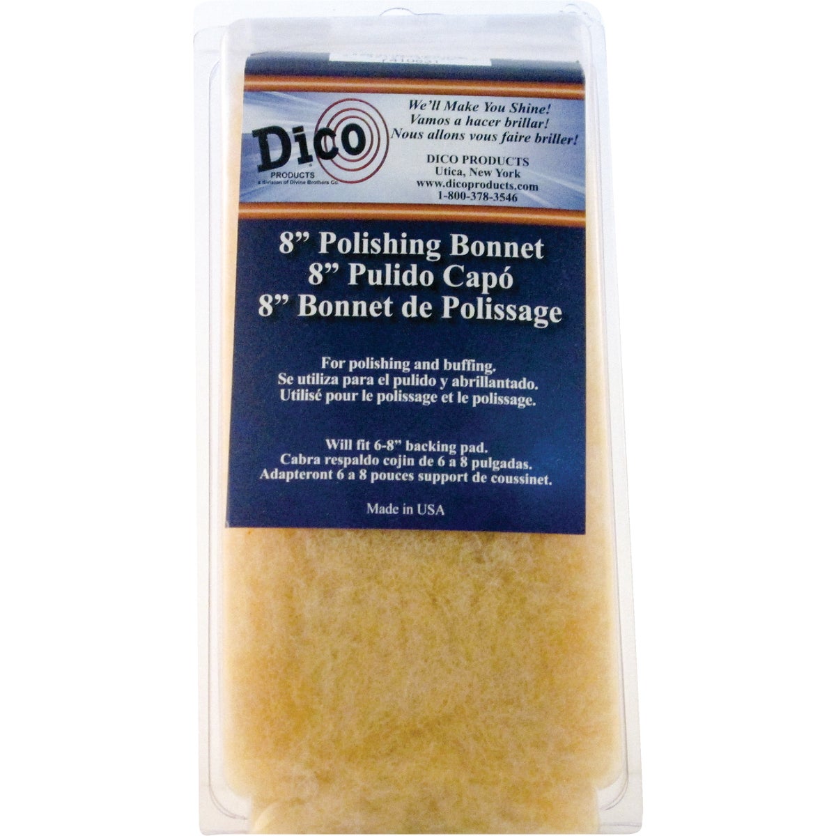 Dico 7 In. & 8 In. Synthetic Tie-On Polishing Bonnet