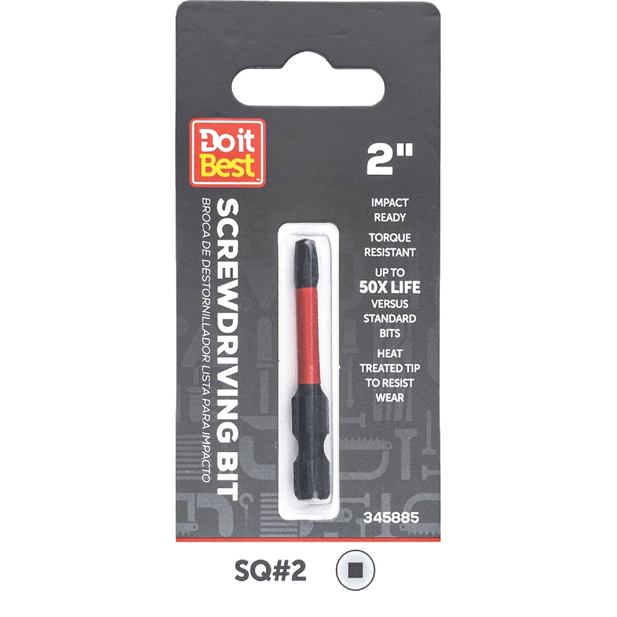 Do it Best 2 In. Square #2 Impact Ready Screwdriver Bit Image 1