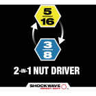 Milwaukee SHOCKWAVE QUIK-CLEAR 2-in-1 5/16 In. & 3/8 In. x 2-1/2 In. Impact Duty Magnetic Nut Driver Image 2