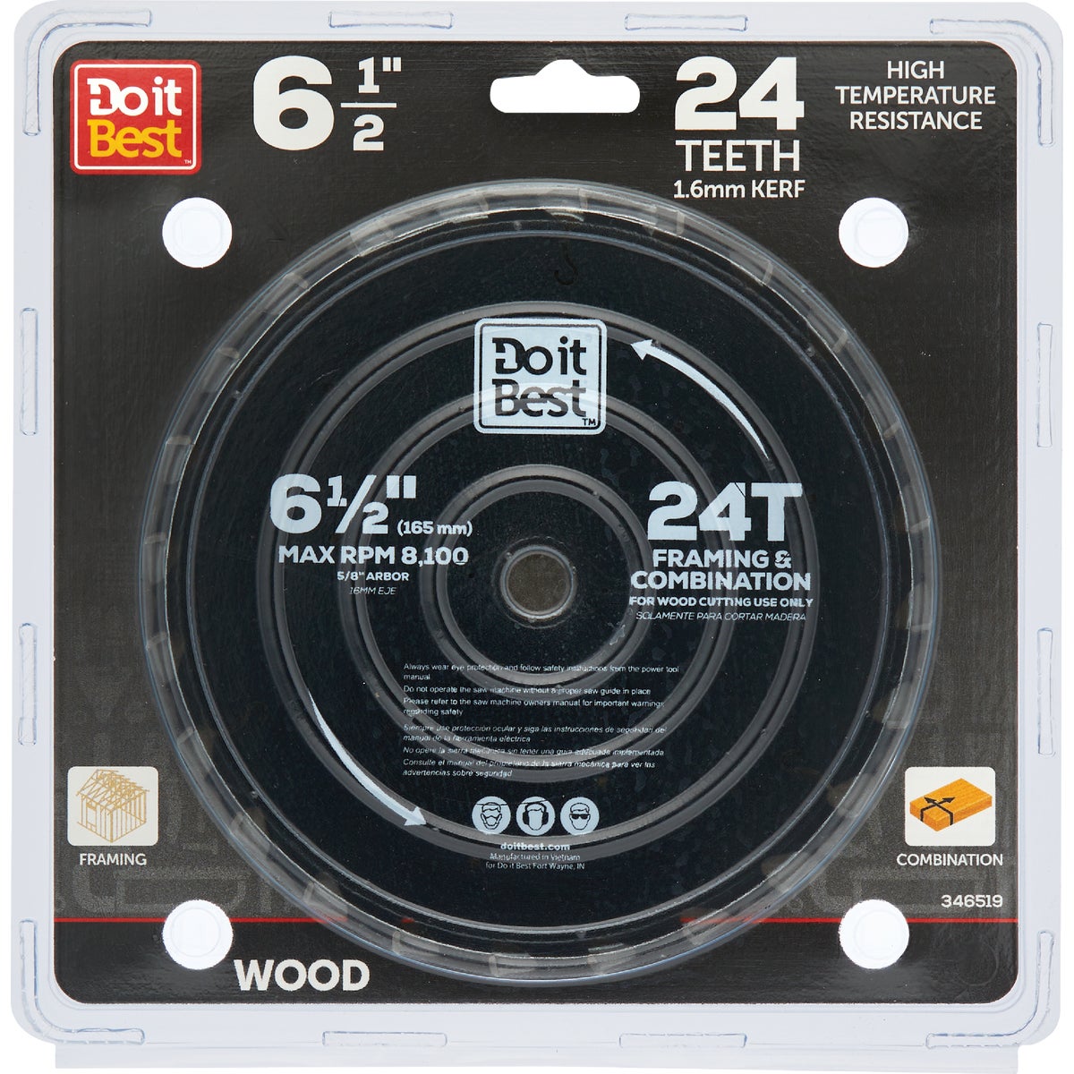 Do it Best 6-1/2 In. 24-Tooth Framing & Combination Circular Saw Blade