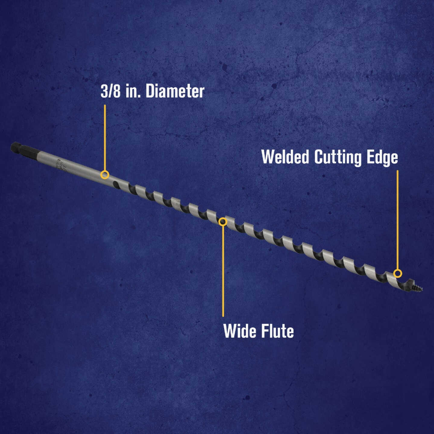 Irwin WeldTec 3/8 In. x 17 In. Quick Change Ship Auger Bit Image 3