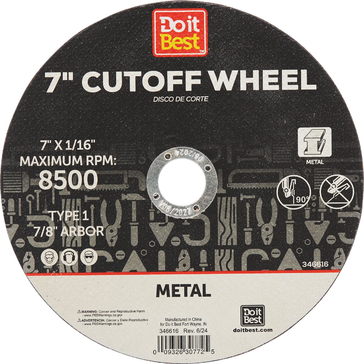 Do it Best Type 1 7 In. x 1/16 In. x 7/8 In. Metal Cut-Off Wheel