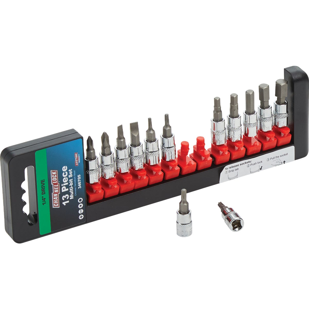 Channellock 1/4 In. Drive 6-Point Combination Socket Bit Set (13-Piece) Image 4