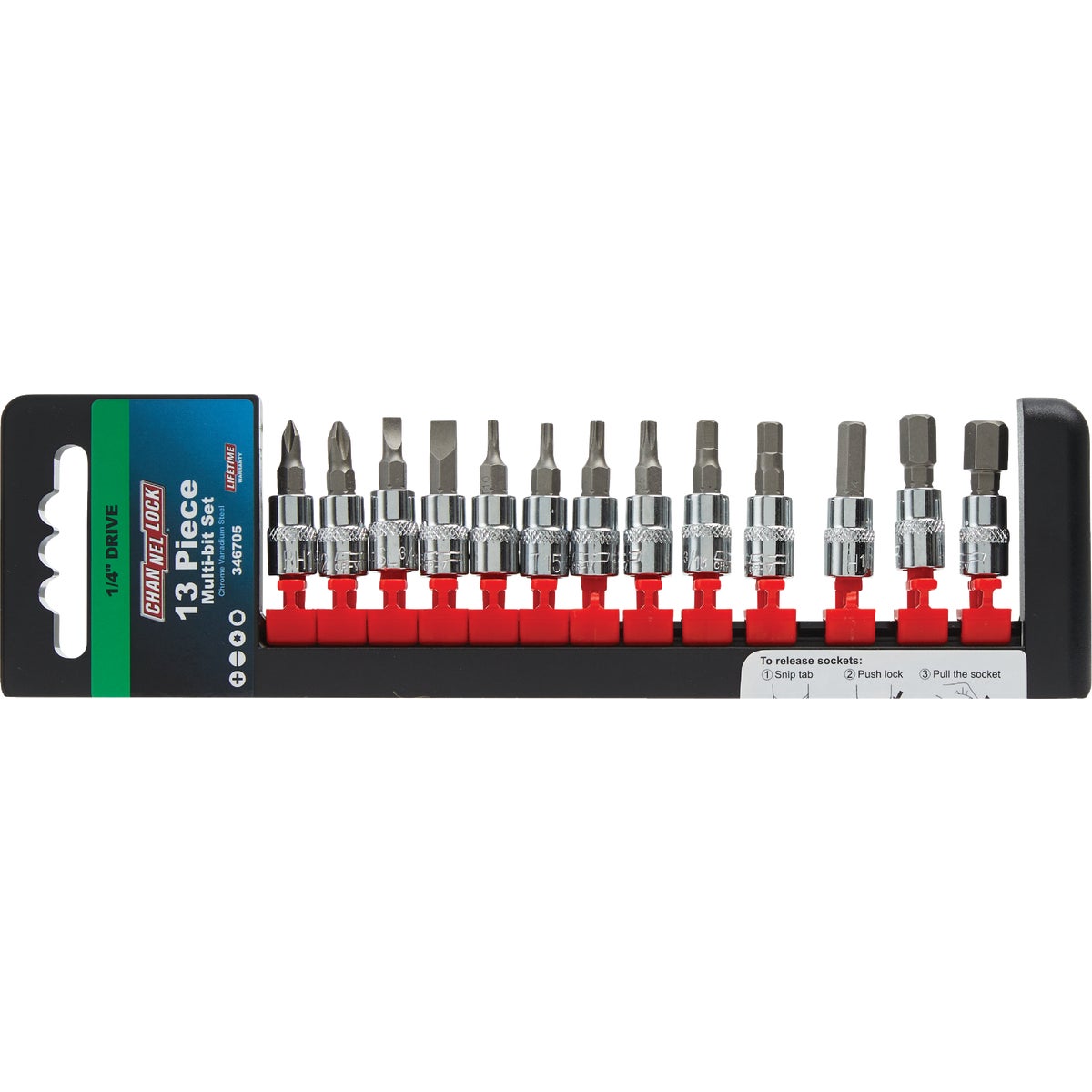 Channellock 1/4 In. Drive 6-Point Combination Socket Bit Set (13-Piece) Image 3
