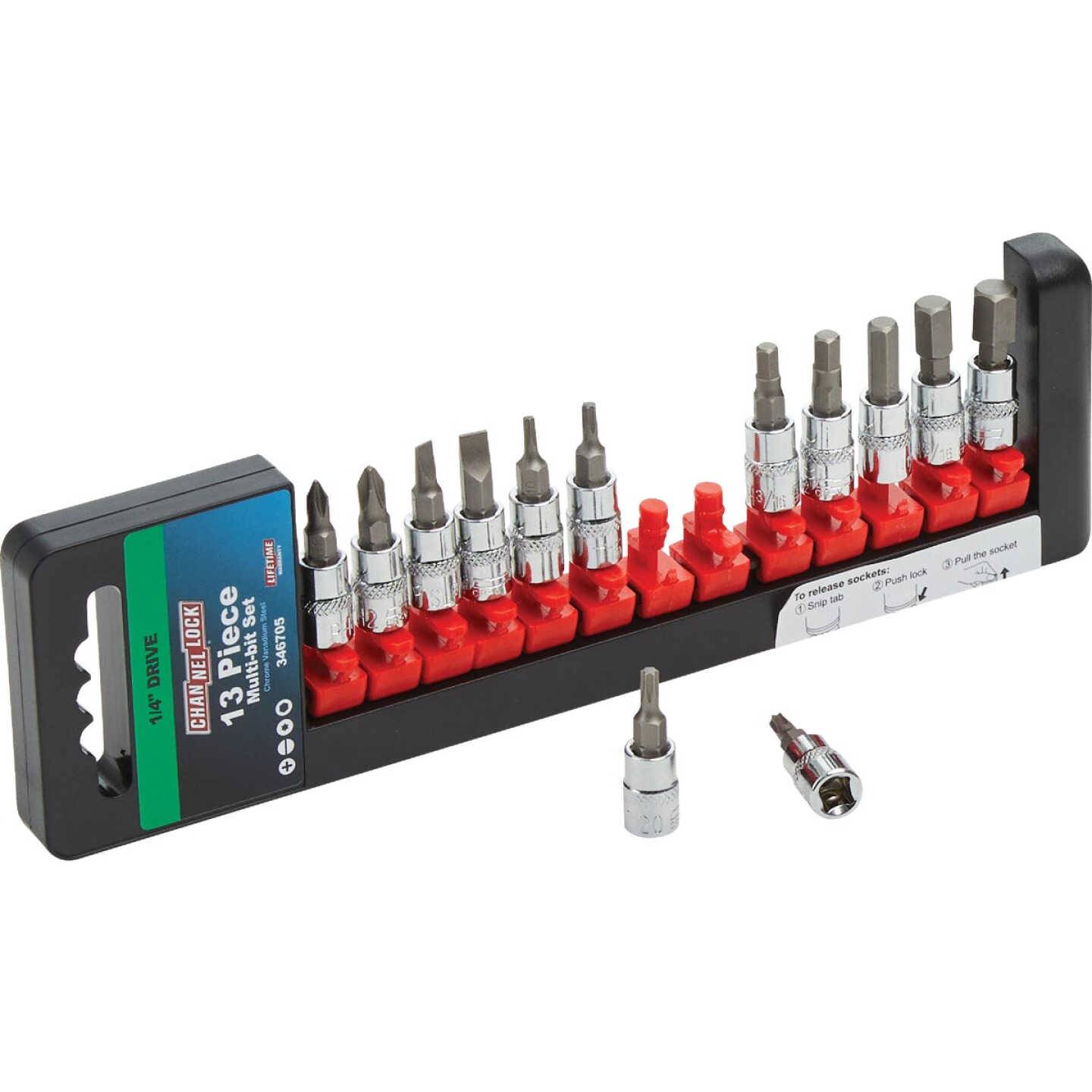 Channellock 1/4 In. Drive 6-Point Combination Socket Bit Set (13-Piece) Image 1