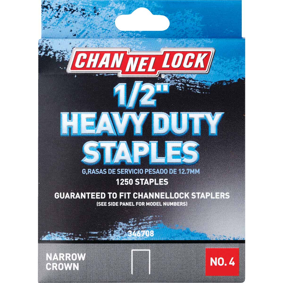 Channellock No. 4 Heavy-Duty Narrow Crown Staple, 1/2 In. (1250-Pack)