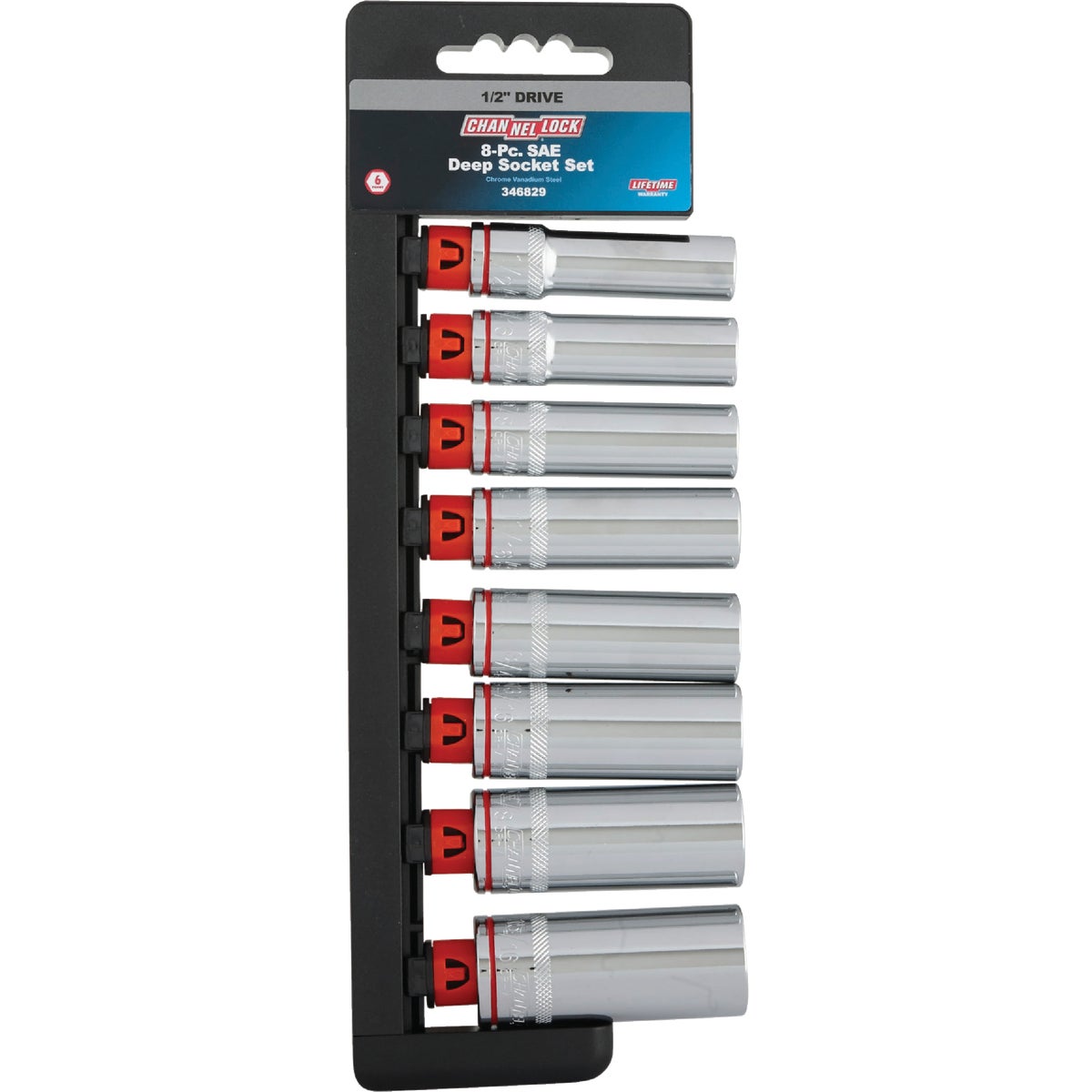 Channellock Standard 1/2 In. Drive 6-Point Deep Socket Set (8-Piece) Image 7