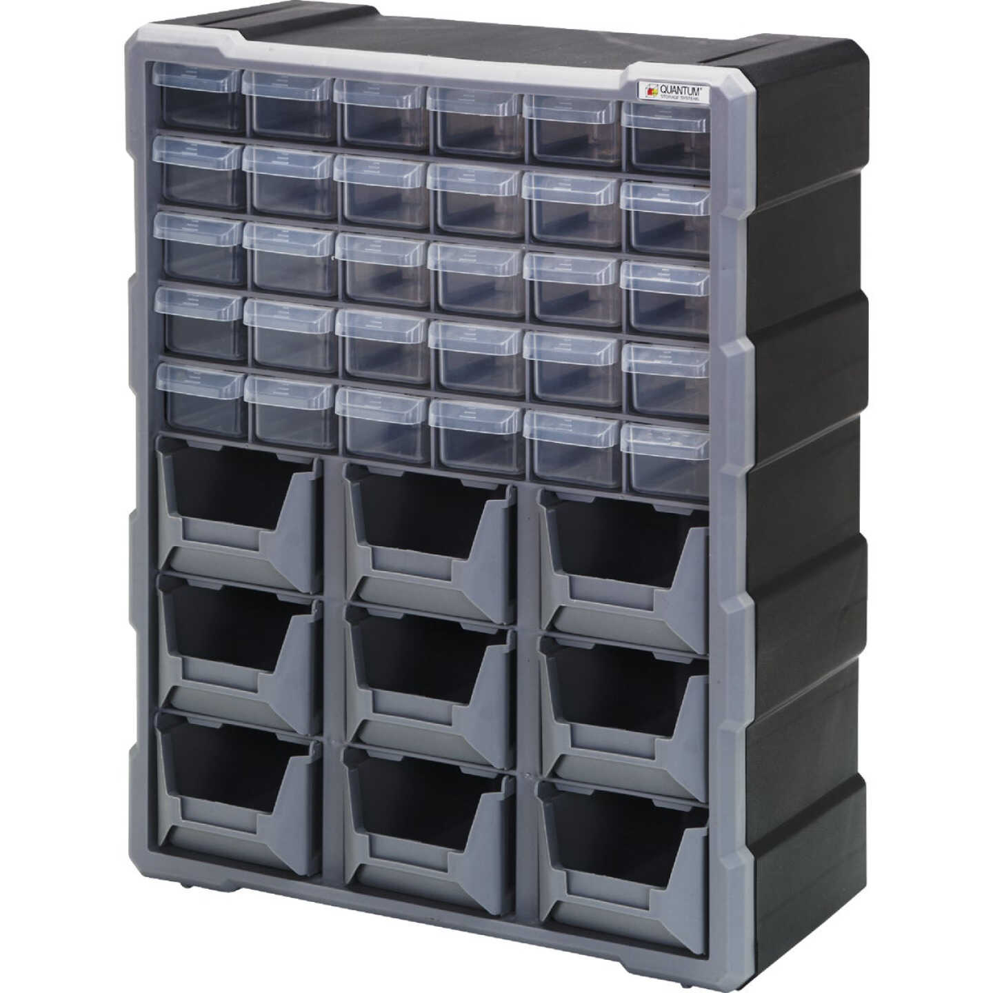 Quantum Storage 30-Drawer Clear Plastic Parts Drawer Cabinet with 9 Bins Image 1