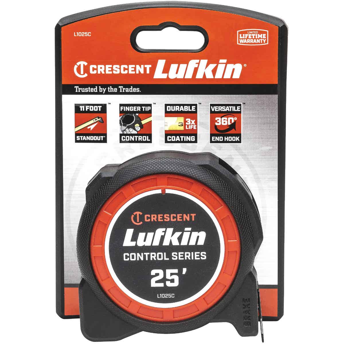Crescent Lufkin Command Control Series 1-3/16 In. x 25 Ft. Tape Measure with Yellow Blade Image 3
