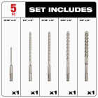 Milwaukee MX4 SDS-PLUS 4-Cutter Rotary Hammer Drill Bit Set (5-Piece) Image 3