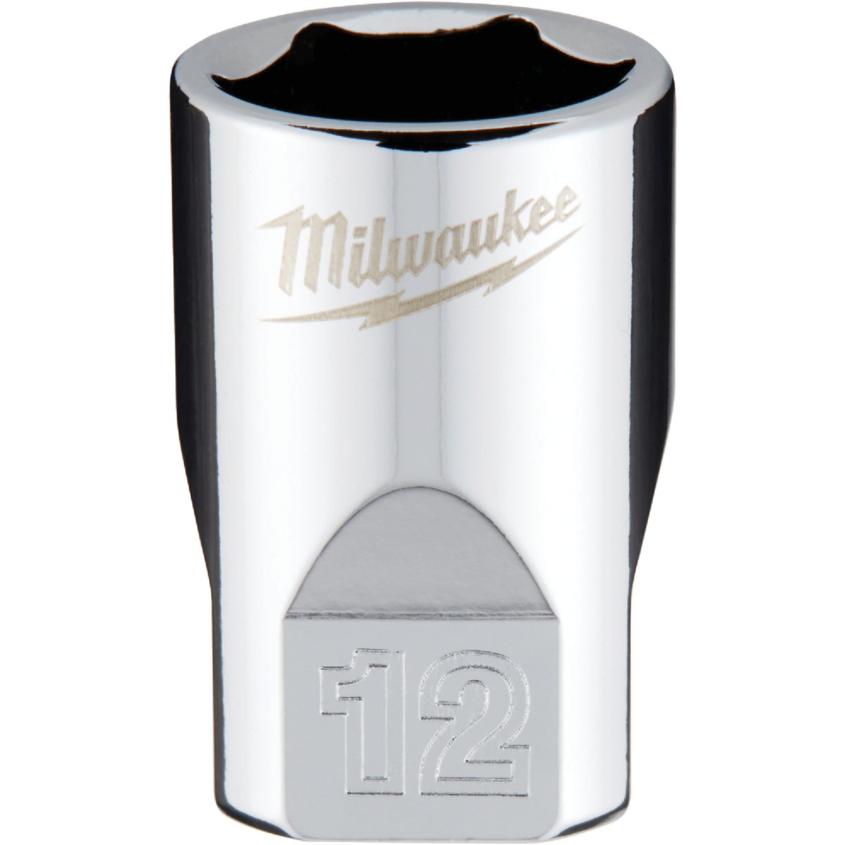 Milwaukee 1/4 In. Drive 12 mm 6-Point Shallow Metric Socket with FOUR FLAT Sides Image 1