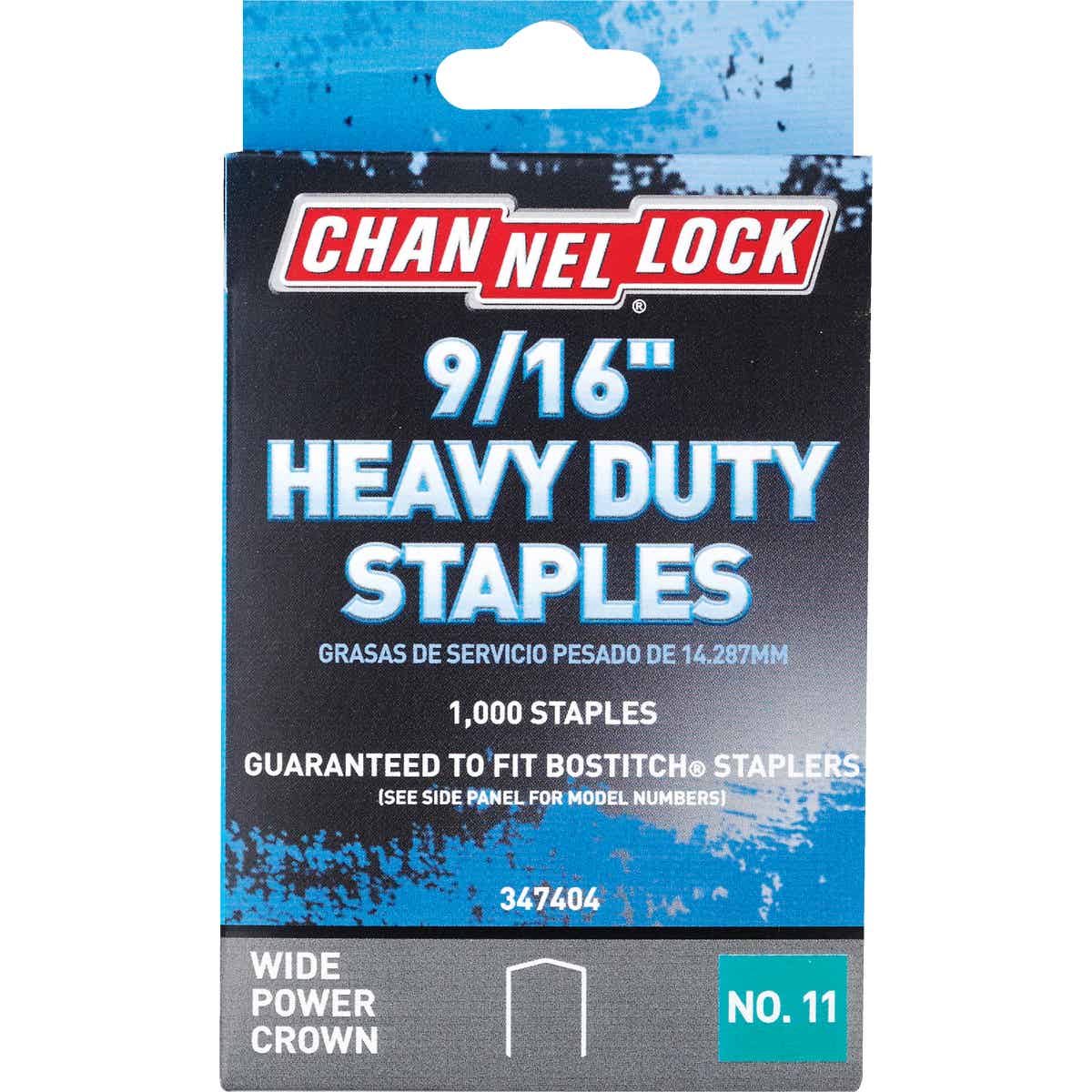 Channellock No. 11 Heavy-Duty Wide Power Crown Staple, 9/16 In. (1000-Pack)