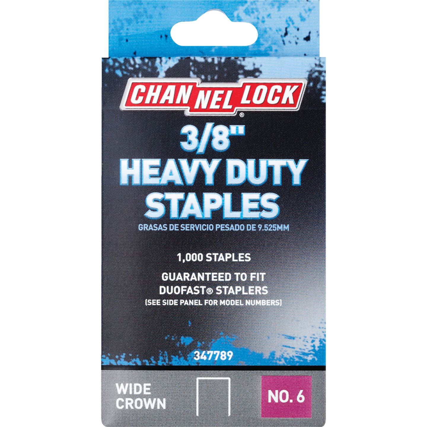 Channellock No. 6 Heavy-Duty Wide Crown Staple, 3/8 In. (1000-Pack) Image 1