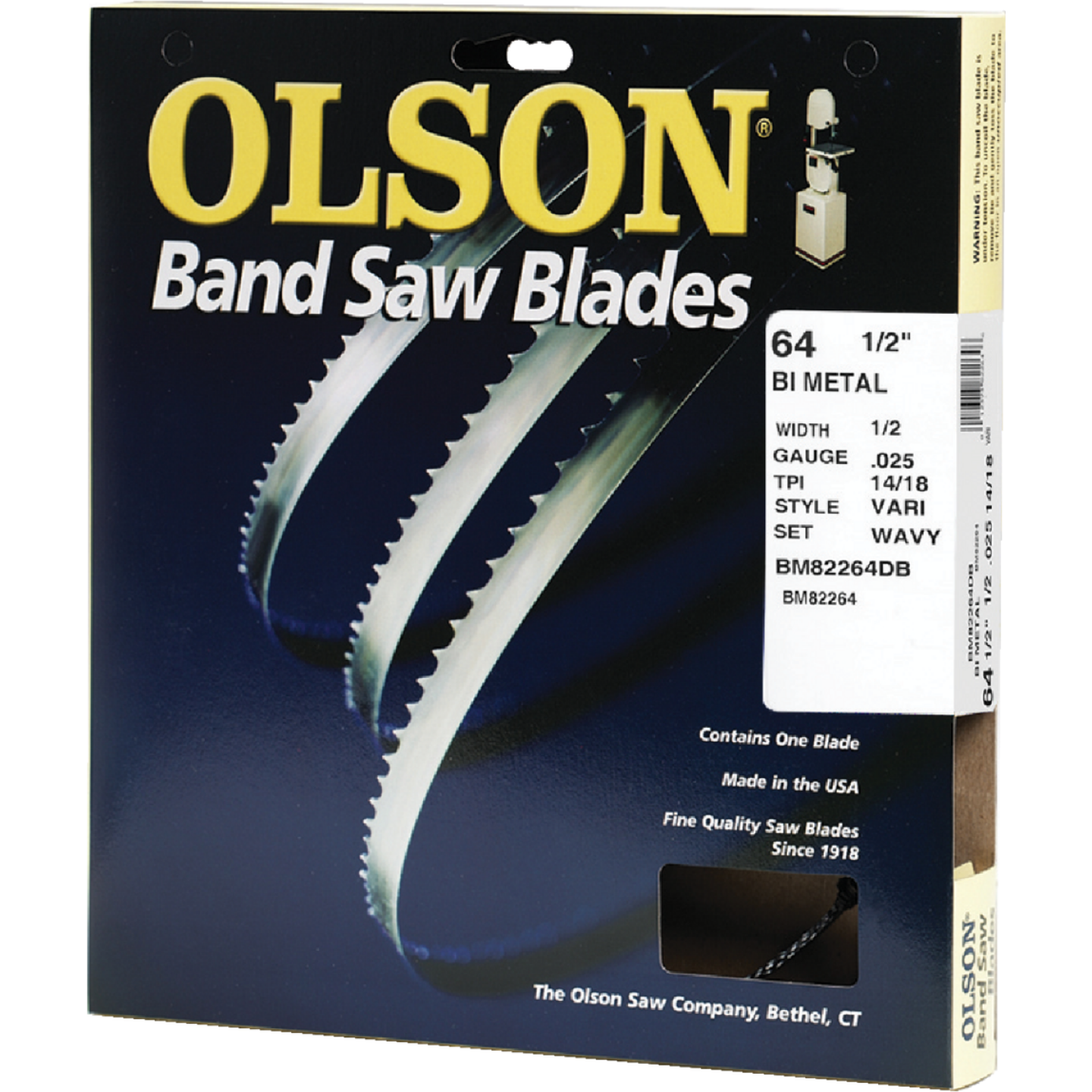 Olson 64-1/2 In. x 1/2 In. 14/18 TPI Vari Metal Cutting Band Saw Blade Image 1