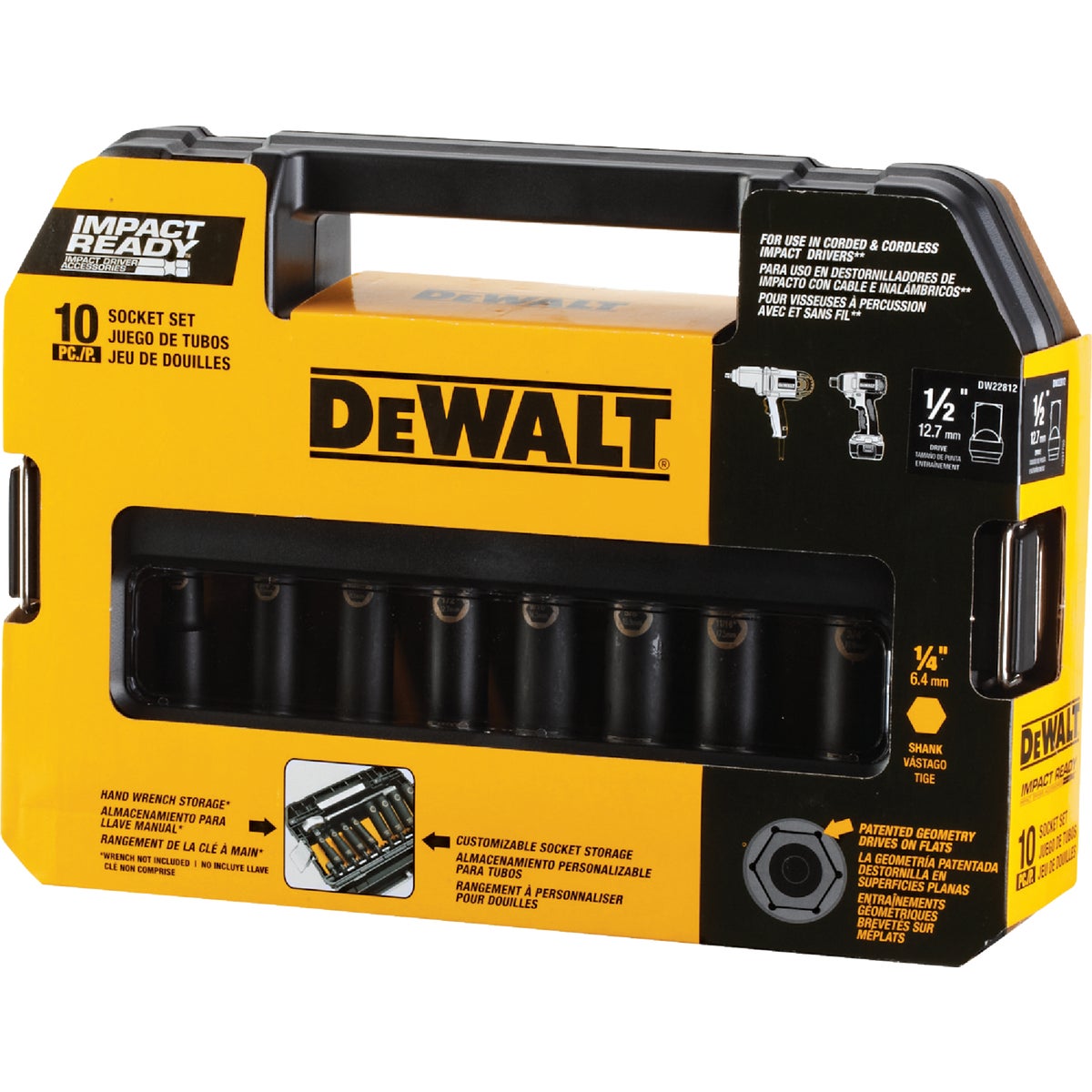 DEWALT Standard 1/2 In. Drive 6-Point Deep Impact Driver Set (10-Piece) Image 4