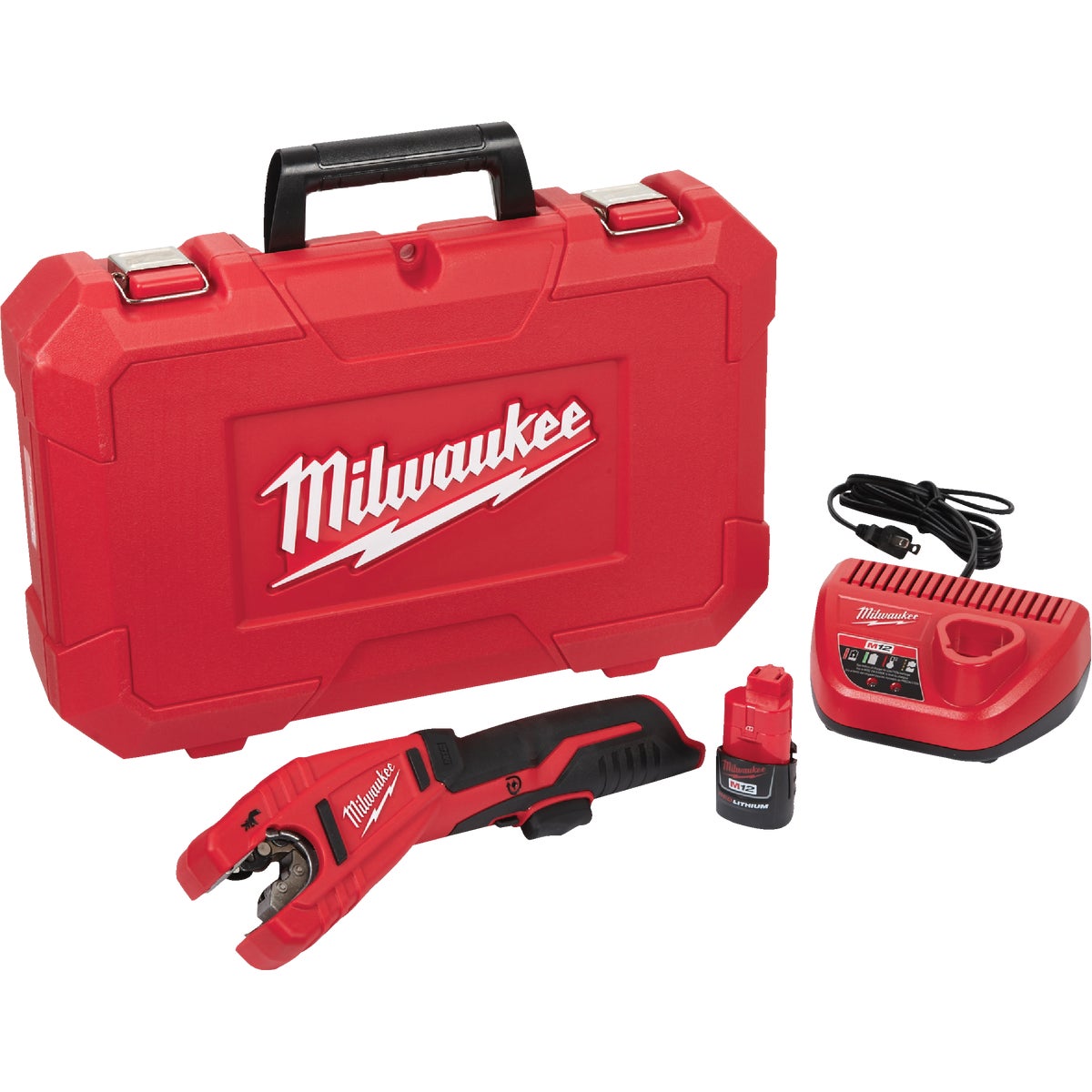 Milwaukee M12 Lithium-Ion Copper Cordless Pipe Cutter Kit with 1.4 Ah Battery & Charger