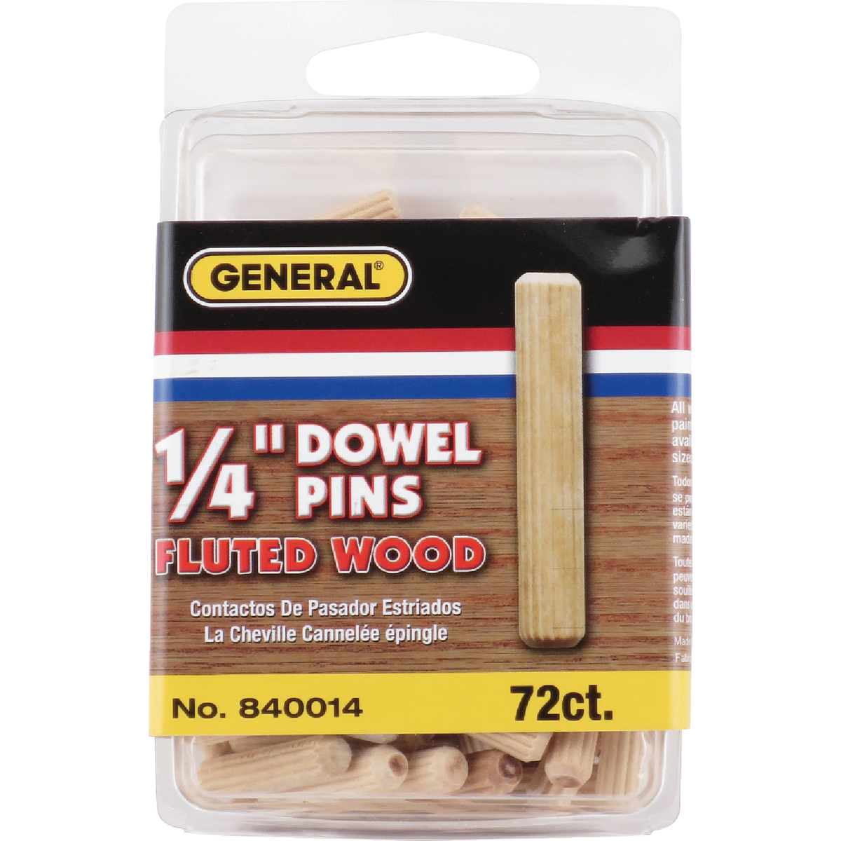 General Tools 1/4 In. Fluted Hardwood Dowel Pin (72-Count) Image 2