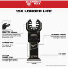 Milwakee DIAMOND MAX Grit Grout Removal Multi-Tool Plunge Oscillating Blade Image 3