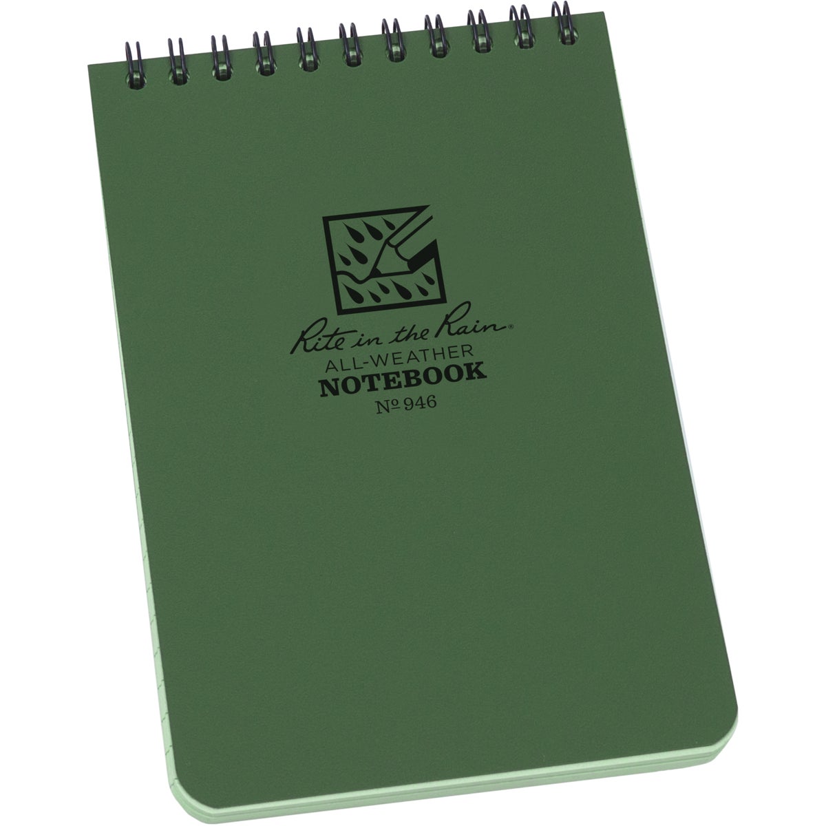 Rite in the Rain 4 In. x 6 In. 50-Sheet Top Spiral Green Notebook