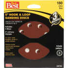 Do it Best 5 In. 180-Grit 8-Hole Pattern Vented Sanding Disc with Hook & Loop Backing (5-Pack) Image 1