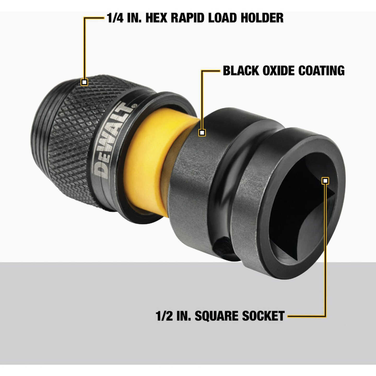 DEWALT 1/2 In. Square to 3 In. Hex Drive Adapter Image 2