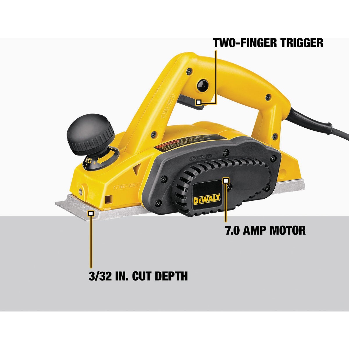 DEWALT 7A 3-1/4 In. x 3/32 In. Depth Planer Image 2