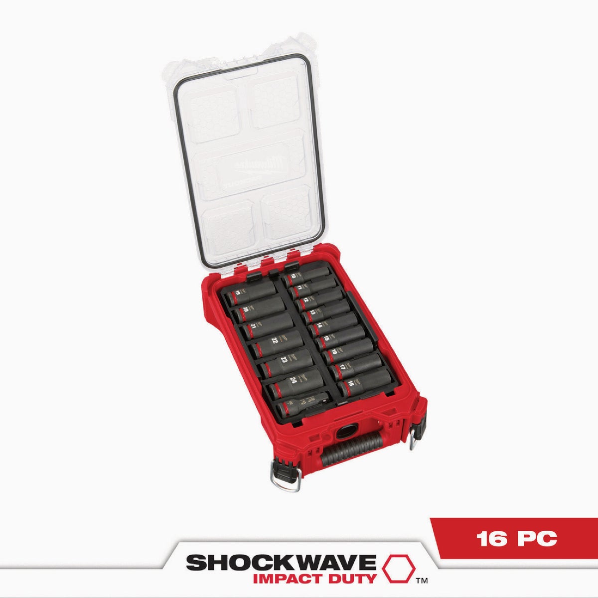 Milwaukee SHOCKWAVE Metric 1/2 In. Drive 6-Point Deep Impact Driver Set with PACKOUT Organizer (16-Piece) Image 3