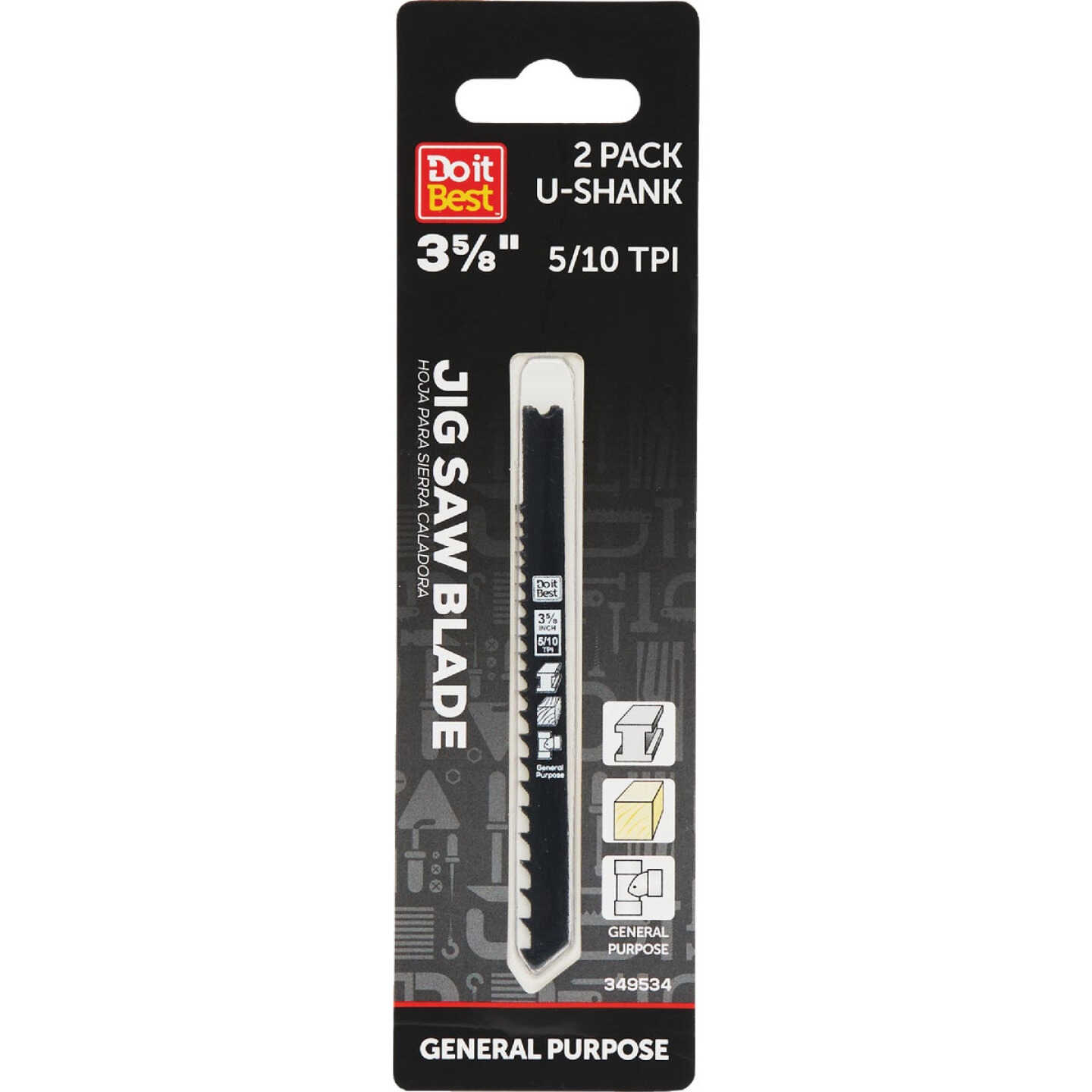 Do it Best 3-5/8 In. x 5/10 TPI U-Shank Jig Saw Blade for General Purpose (2-Pack) Image 1
