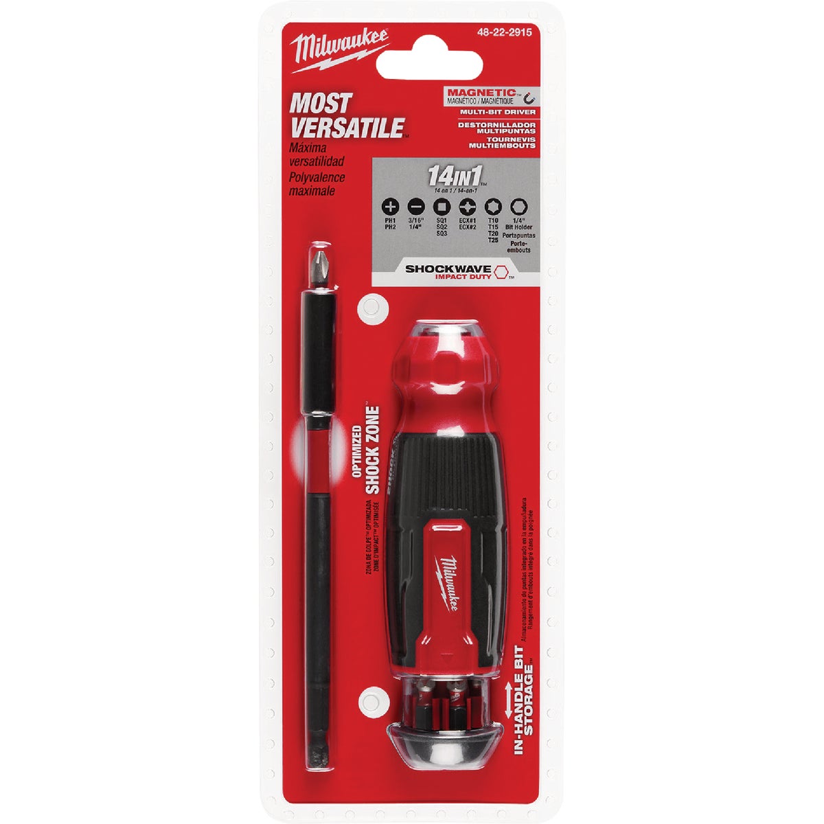 Milwaukee 14-In-1 Multi-Bit Screwdriver with SHOCKWAVE Impact Duty Bits Image 7