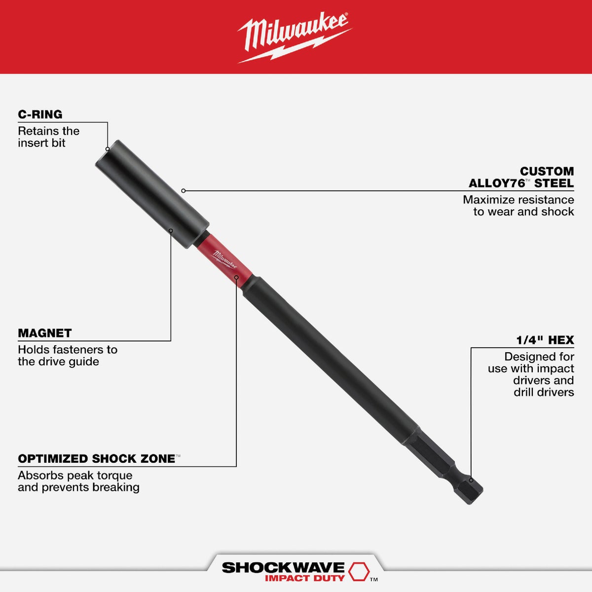 Milwaukee 14-In-1 Multi-Bit Screwdriver with SHOCKWAVE Impact Duty Bits Image 4