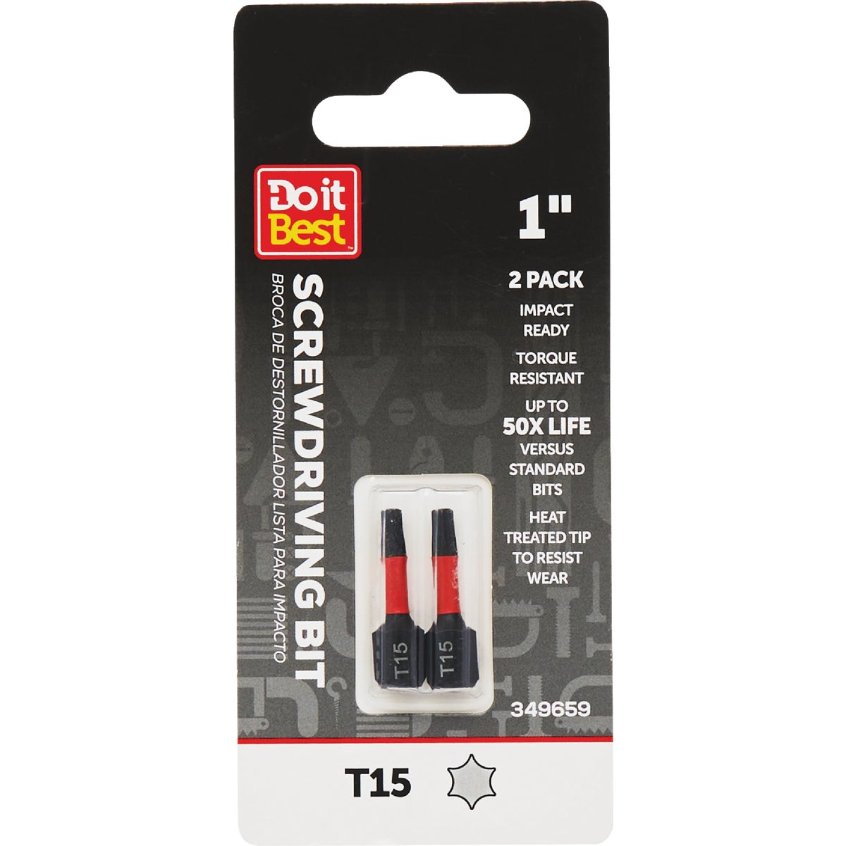 Do it Best 1 In. T15 Torx Impact Ready Screwdriver Bit (2-Pack) Image 1