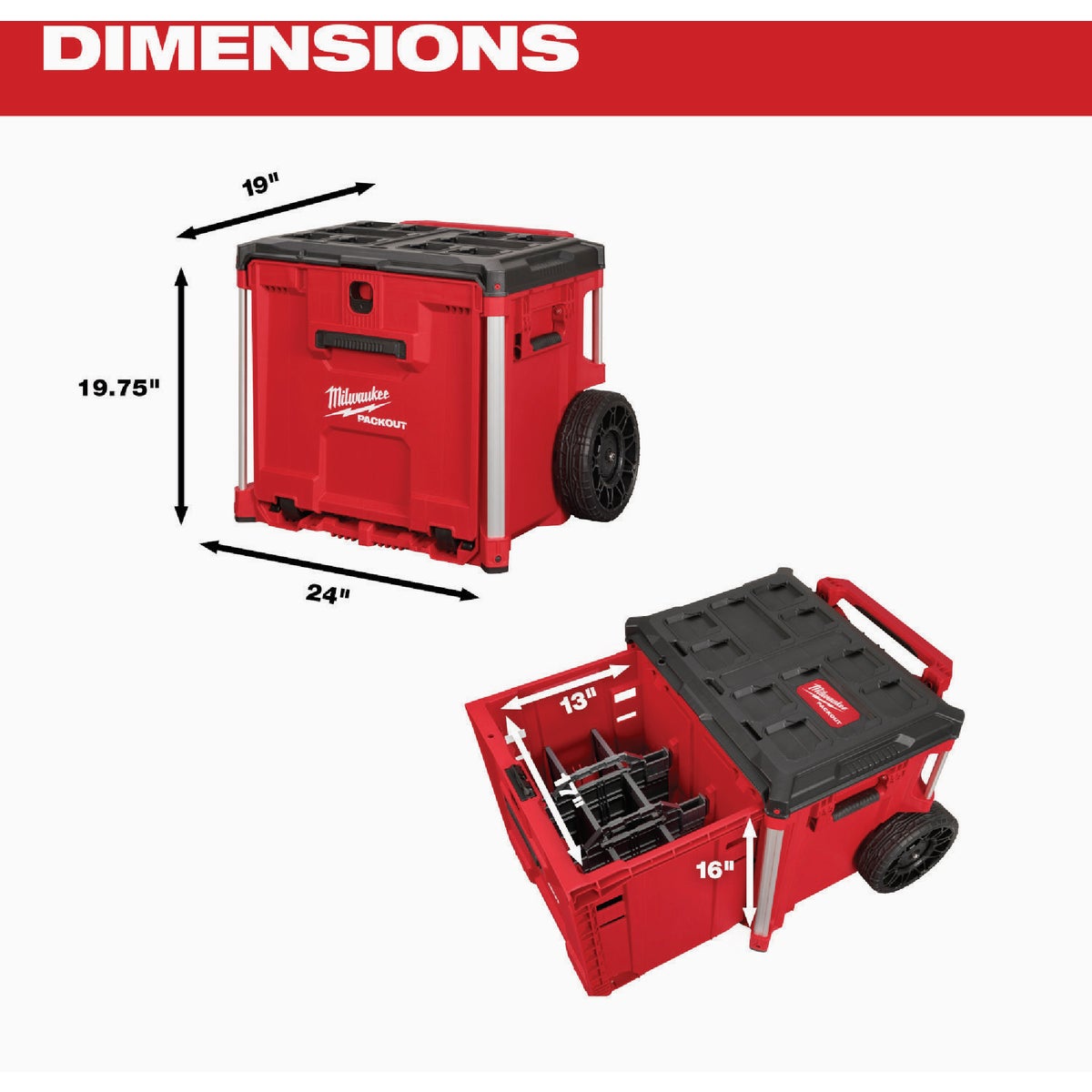 Milwaukee PACKOUT Rolling Drawer Tool Box Image 5