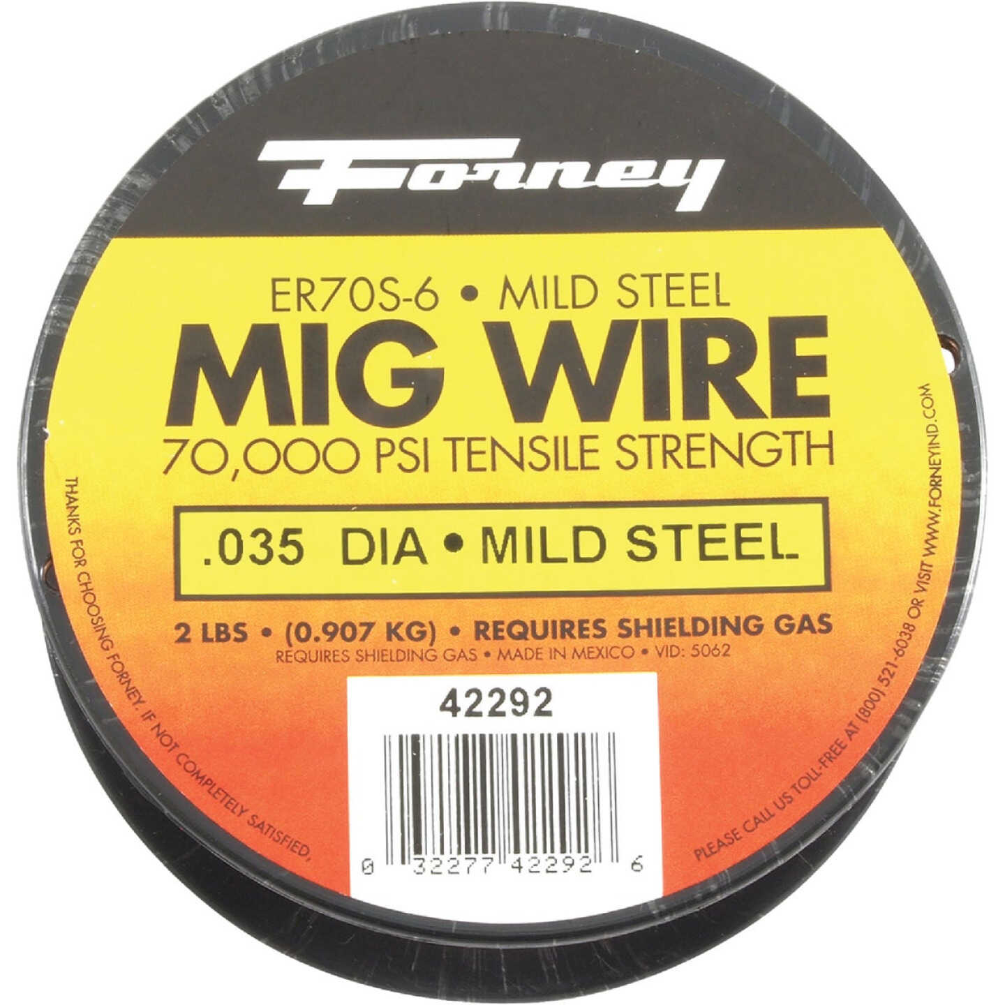 Forney ER70S-6 Mild Steel Mig Wire, 0.035 In., 2 Lb. Image 1